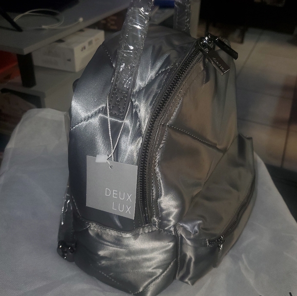 Deux Lux Silver Backpack Sleek and Modern - Picture 4 of 7